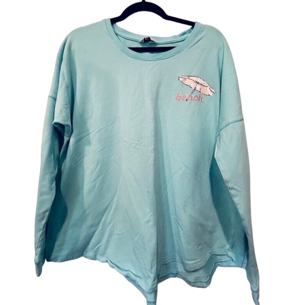 Crown & Ivy "Beach Bound"Long Sleeve Sweatshirt Women's Sz 1X